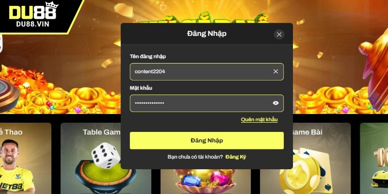 Chuẩn bị kỹ càng thông tin đăng nhập